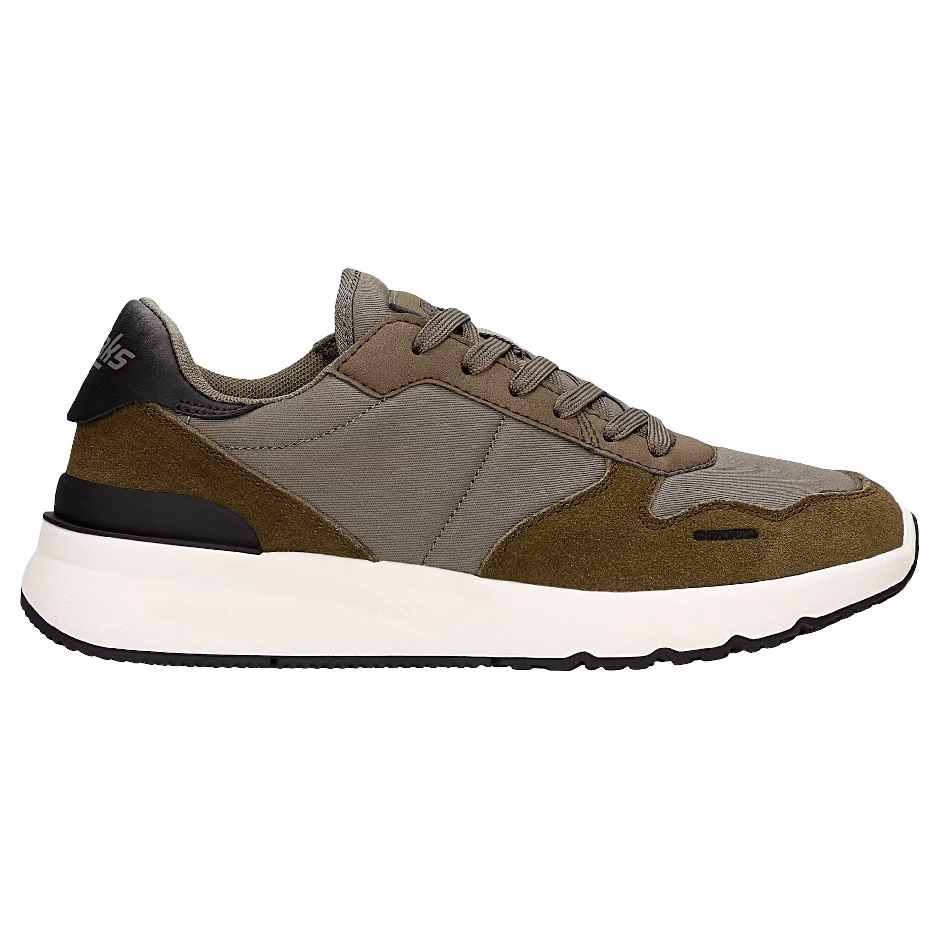 Męskie sneakersy RELAKS z kontrastową podeszwą i wstawkami z dwoiny welurowej