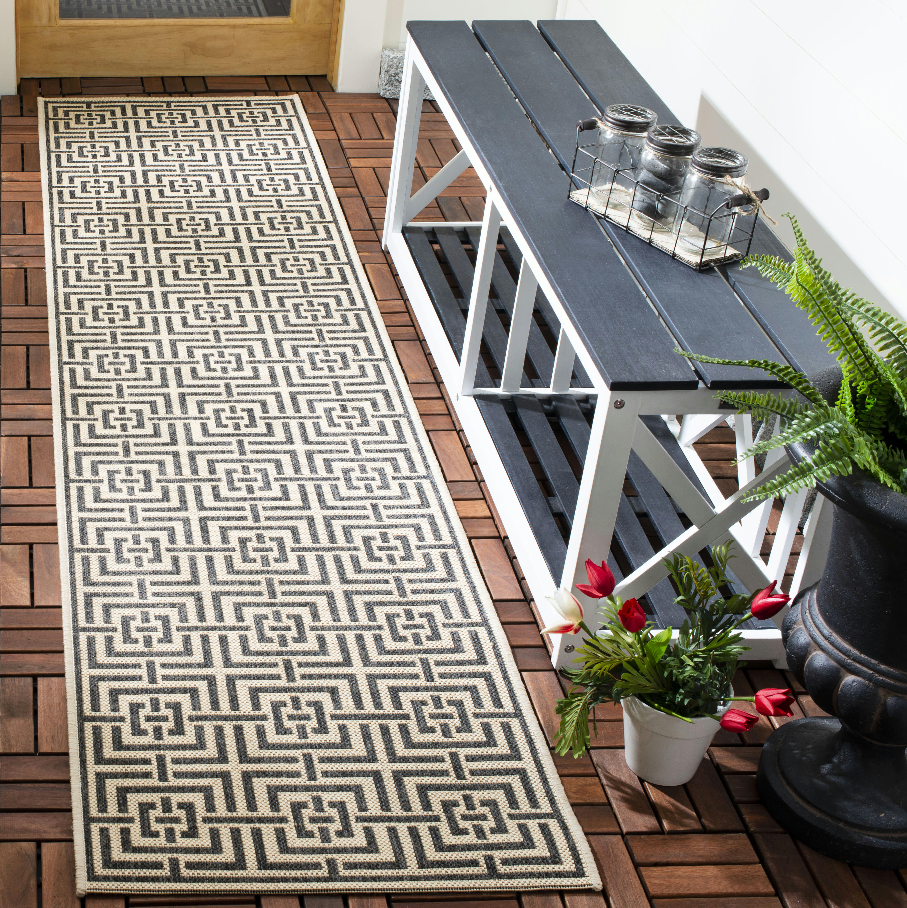 BEACHHOUSE - Tapis d'intérieur en Gris & Naturel, 61 X 244 cm