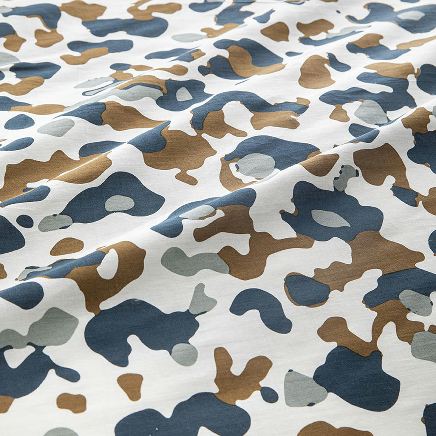 ROQUE - Parure housse de couette coton bleu 240x260cm