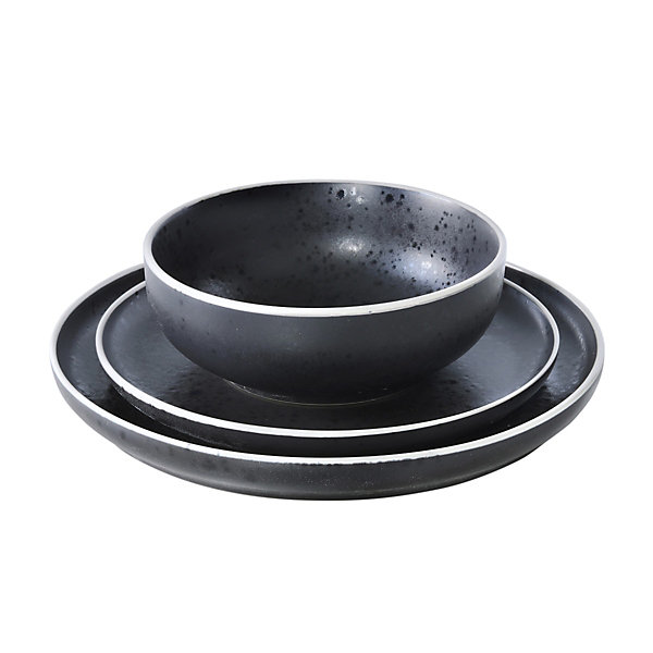 Coffret 6 assiettes salade et pâtes Noir - Aster par Médard de Noblat