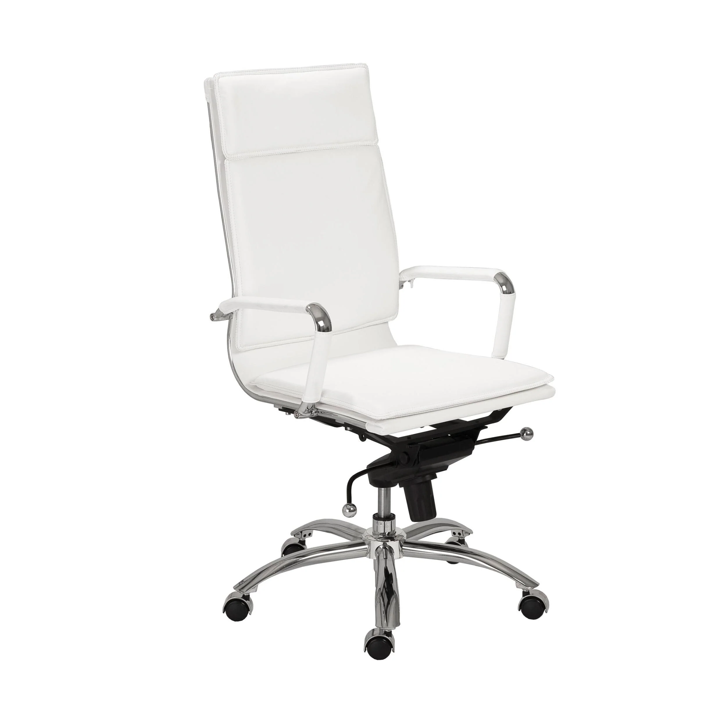 26.38 X 27.56 X 45.87 High Back Office Chair in White with Chromed Steel Base