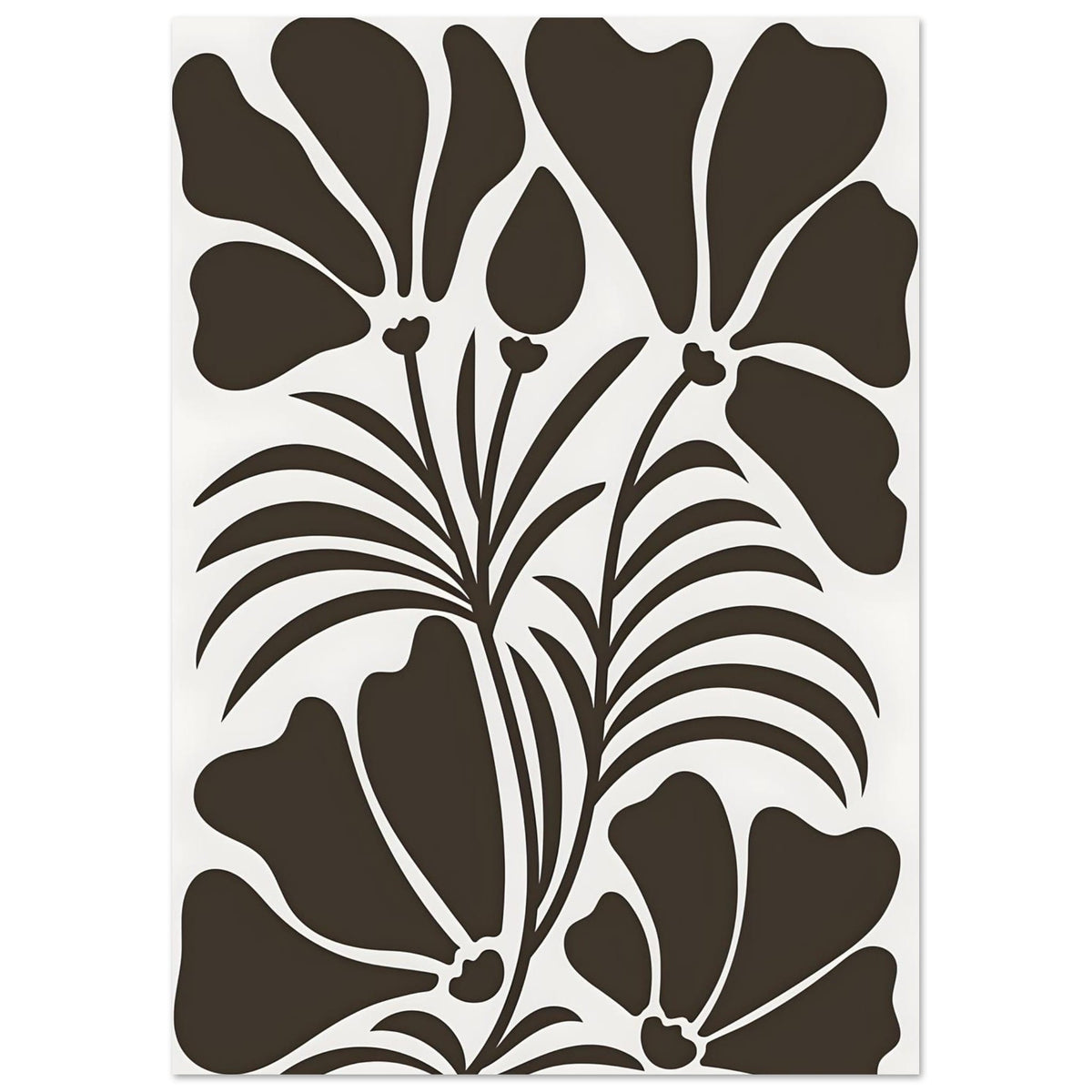 Artfulprints Poster Matisse – Botanical shapes  - A4 21x29.7 cm - Bruin