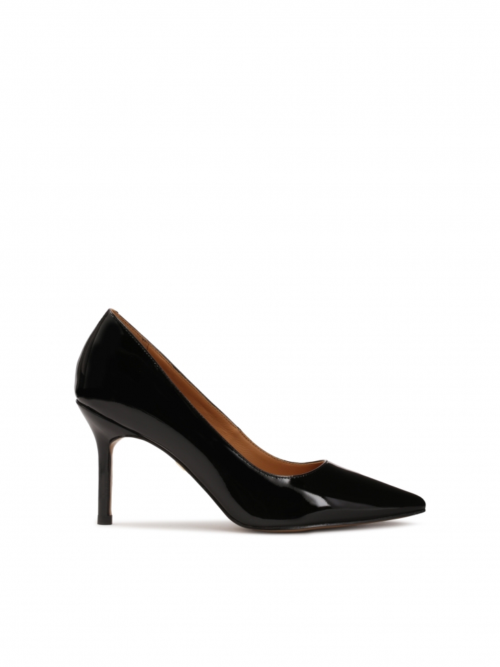Classic black patent leather stilettos