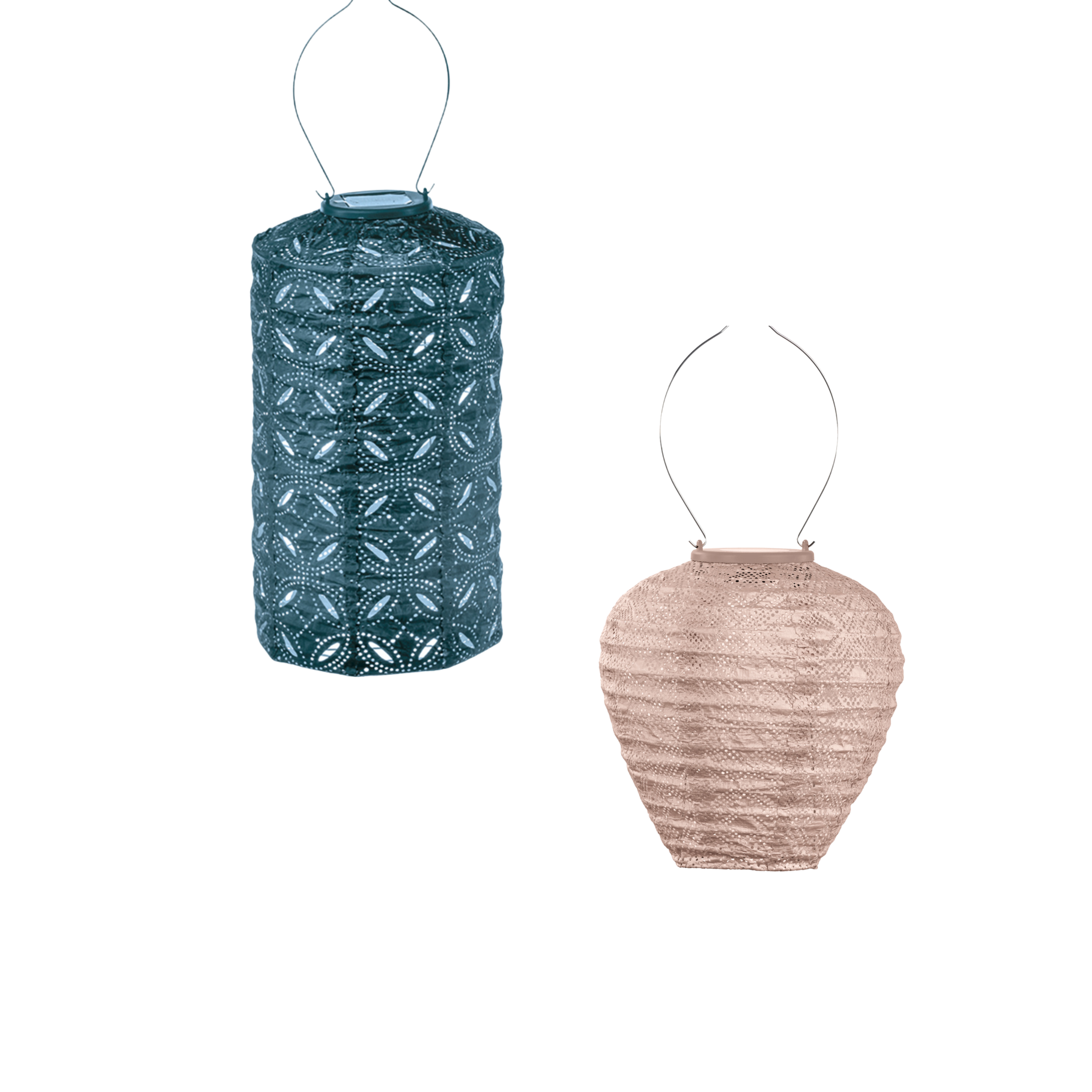 Lumiz solar lampion - pioenroos set - 2 stuks