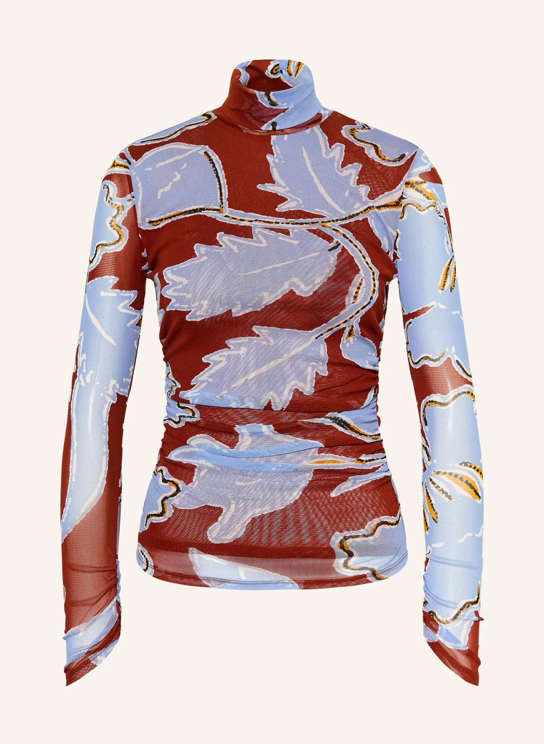 DIANE VON FURSTENBERG Rollkragenshirt LOGAN aus Mesh