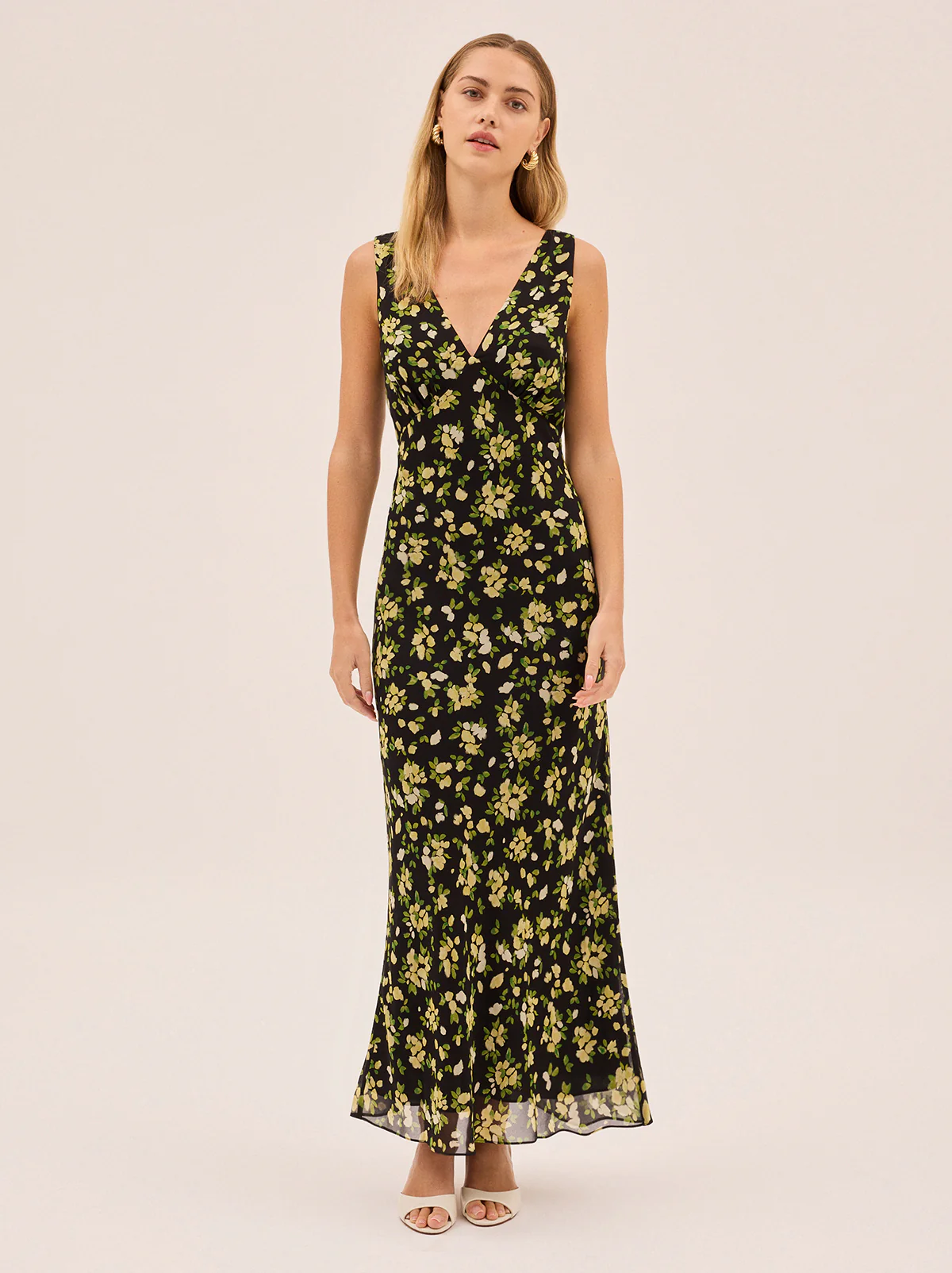 Danna Black Petal Print Dress