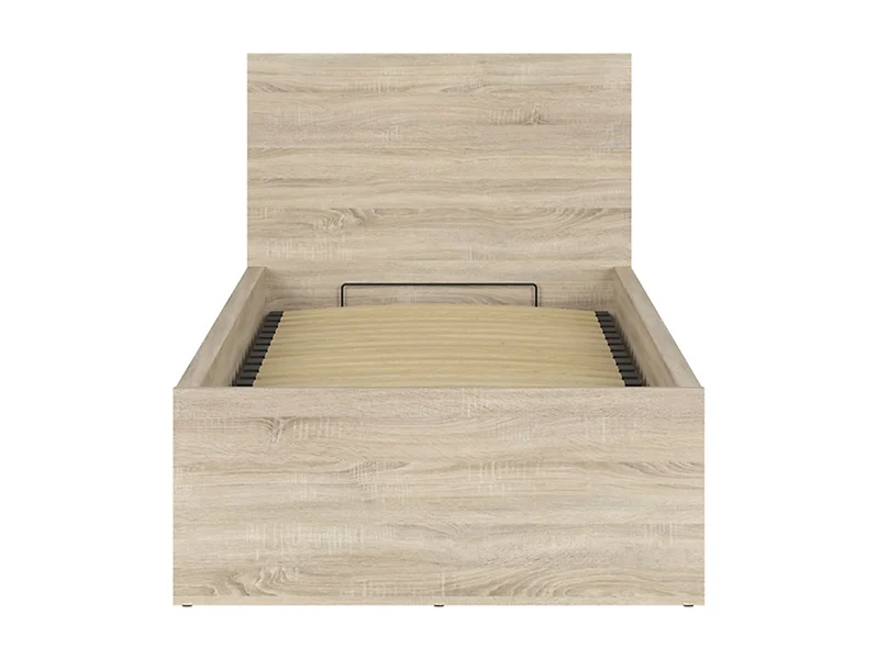 Zestaw łóżko Tetrix dąb sonoma ze stelażem i materac Mimas 90x200
