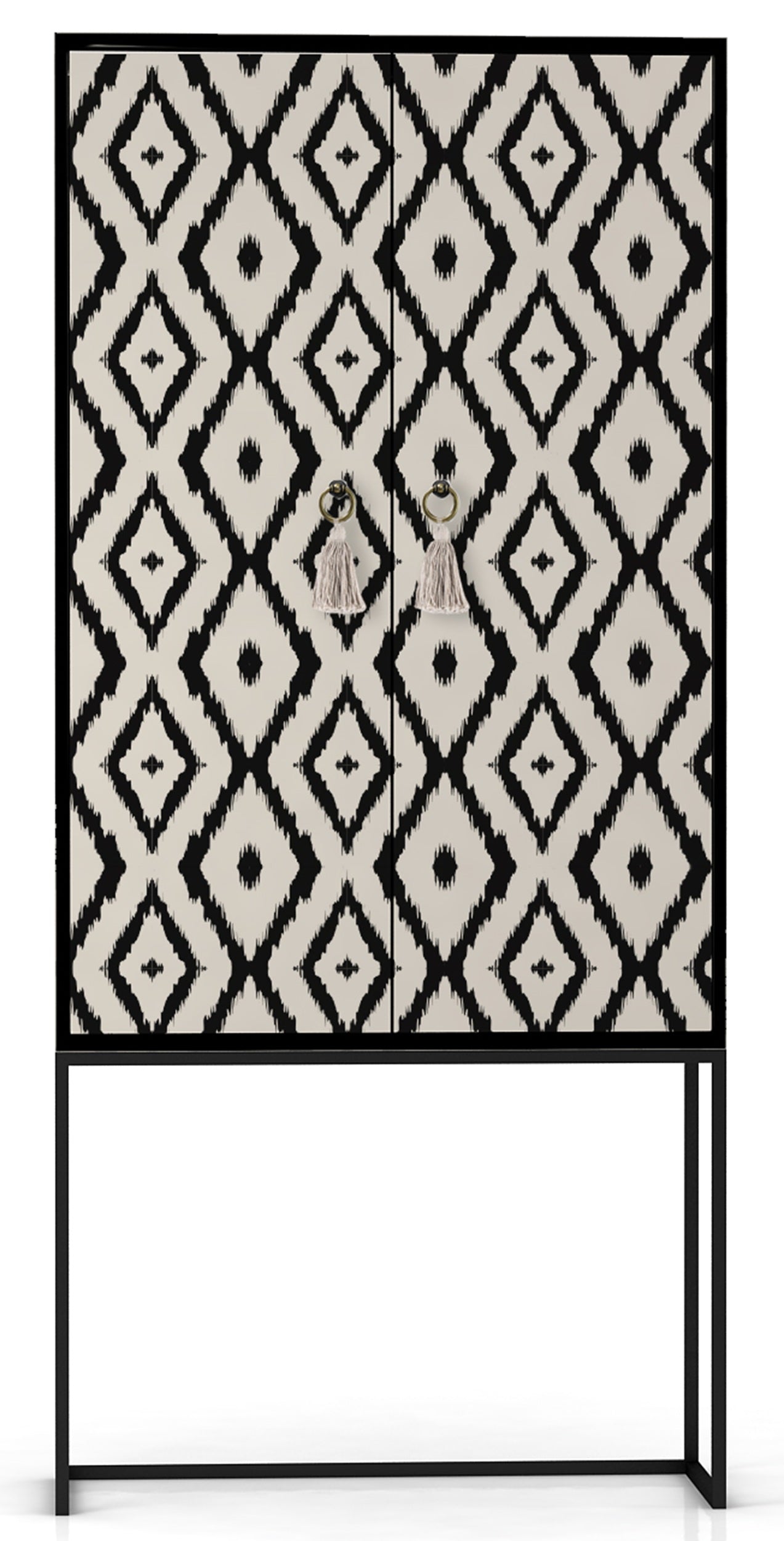 Kast dressoir met 2 deuren van MDF met Ikat patroon