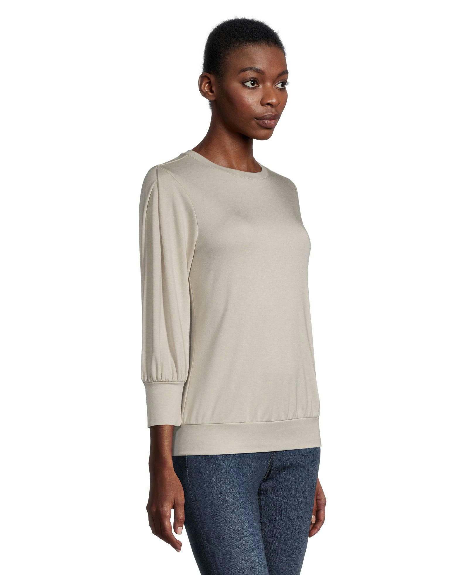 Denver Hayes Women's Semi Fitted 3/4 Length Sleeve Jersey Top