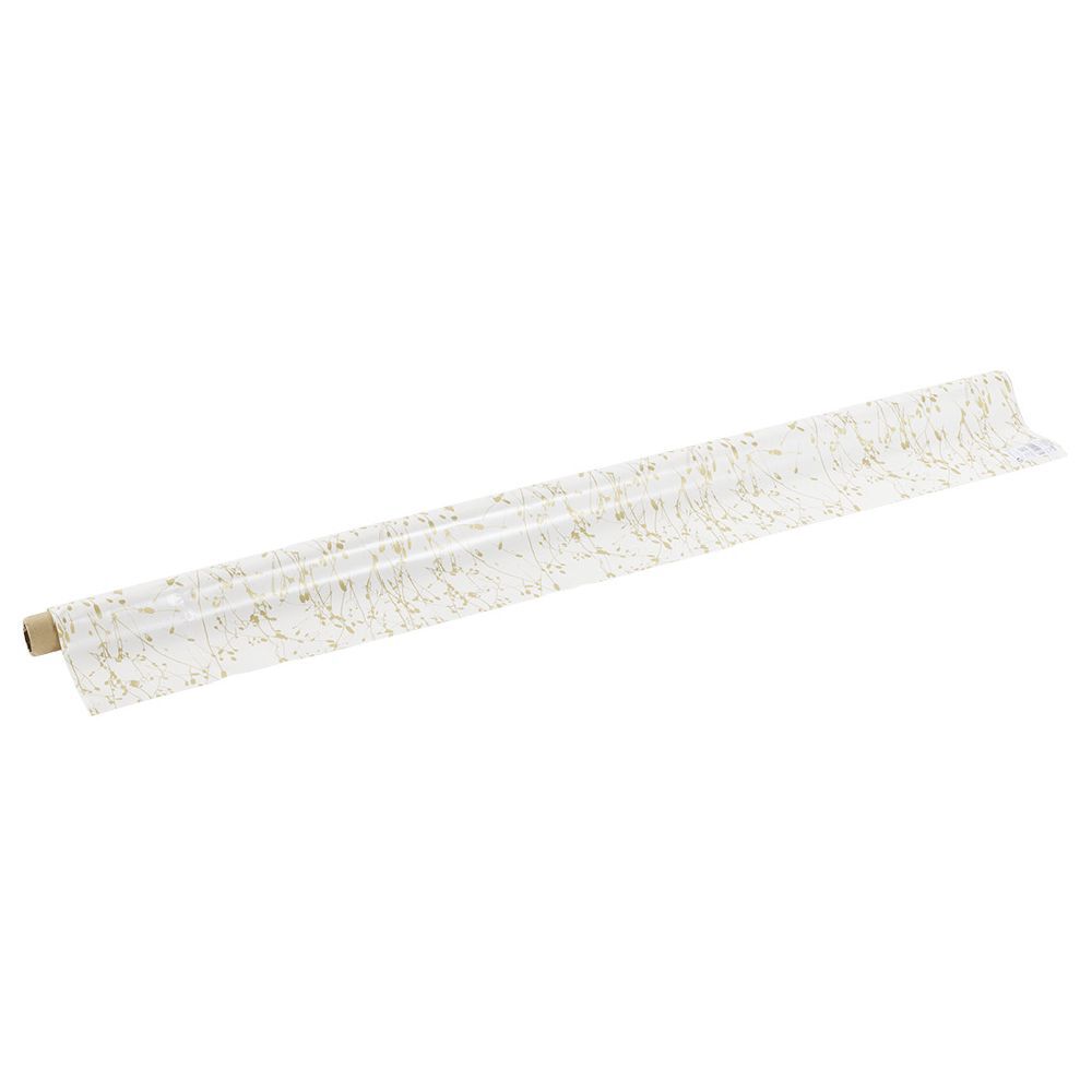 Toile cirée nacré or blanc L140cm