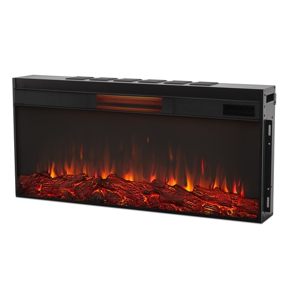 Alcott 75" Landscape Electric Fireplace in White by Real Flame