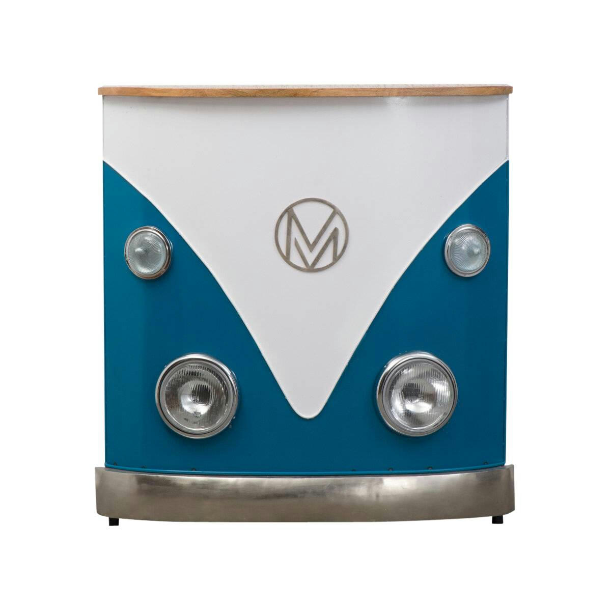 COMBI - Meuble bar en métal bleu 108 cm