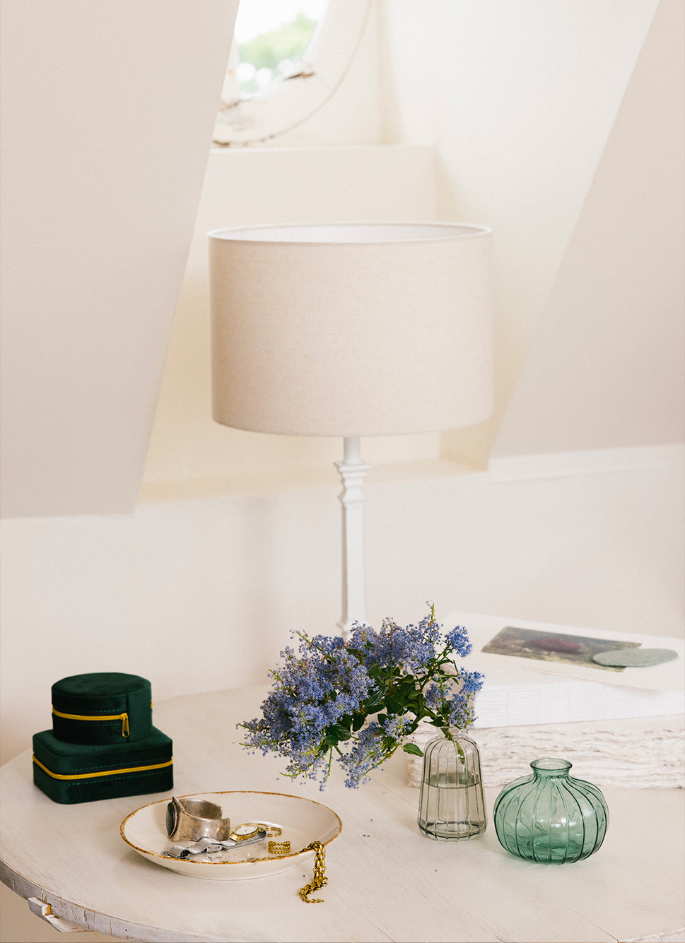 BOITE Â BIJOUX RONDE VERT SAPIN