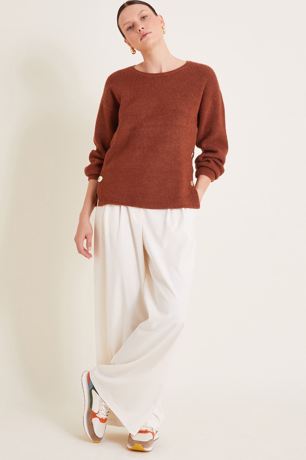 Monsoon Luci Longline Jumper Green