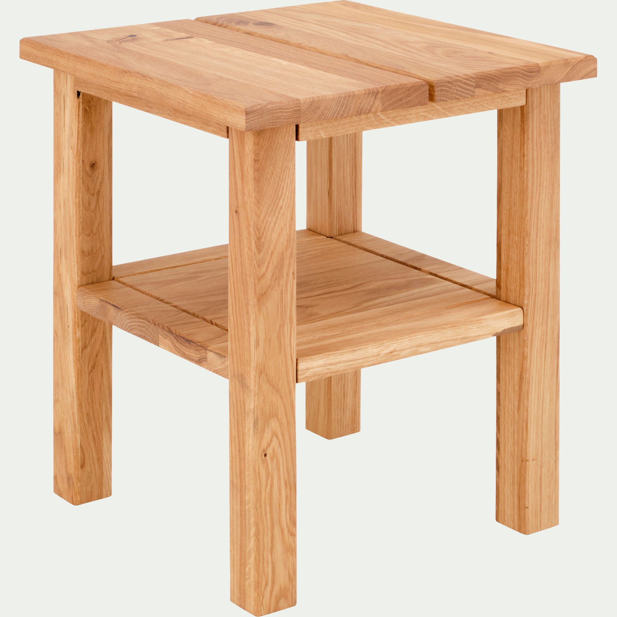 RENO - Table de chevet en chêne massif 1 tablette - bois clair
