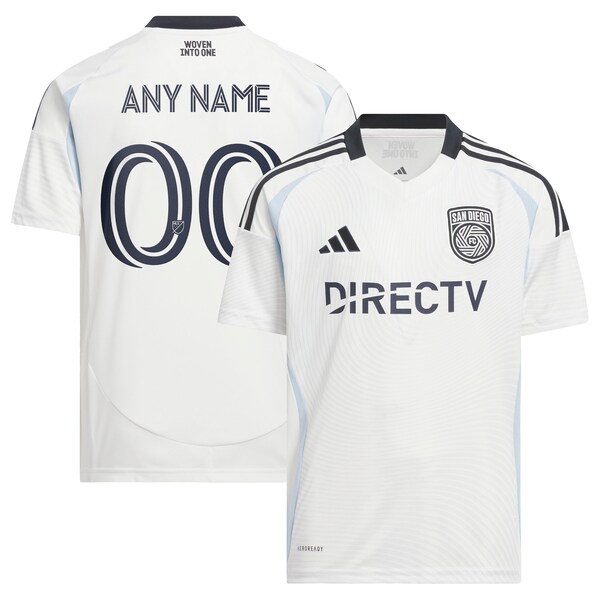 San Diego FC adidas Youth 2025 Woven Into One Replica Custom Jersey - White