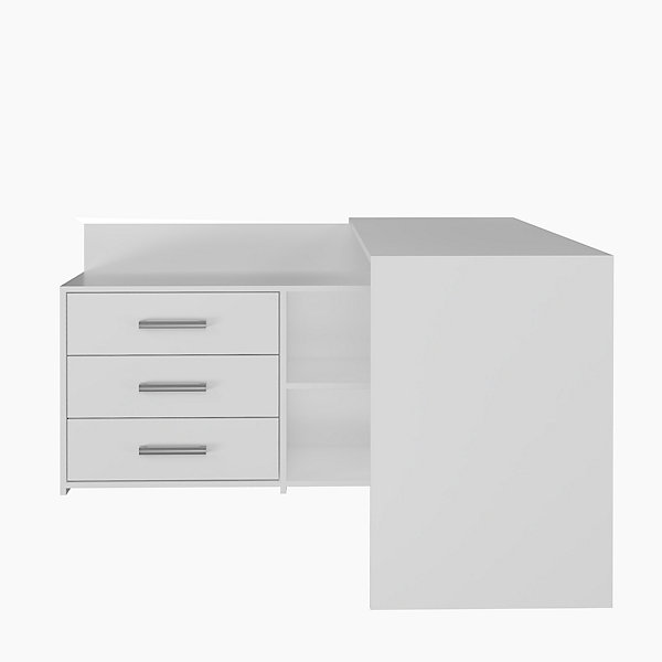 Bureau d'angle : 120 x 76 x 50 cm, Blanc