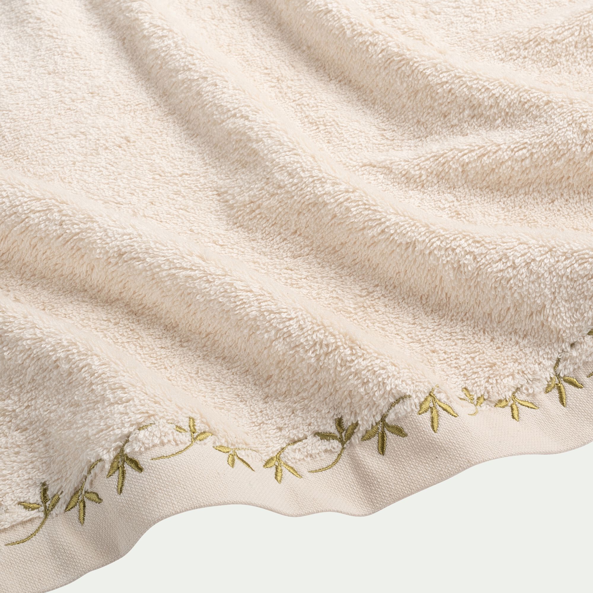MELINA - Lot de 2 serviettes invité en coton - beige 30x50cm