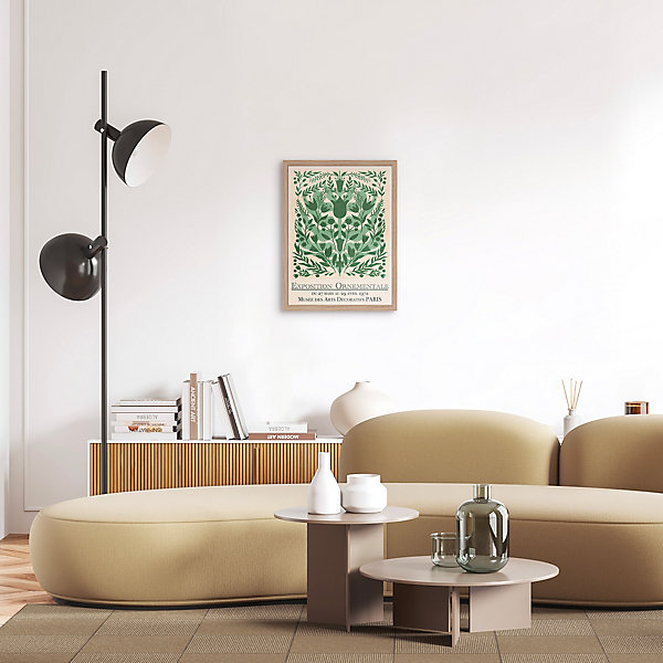 Affiche Ornemental vert Dada Art l.40 x H.50 cm