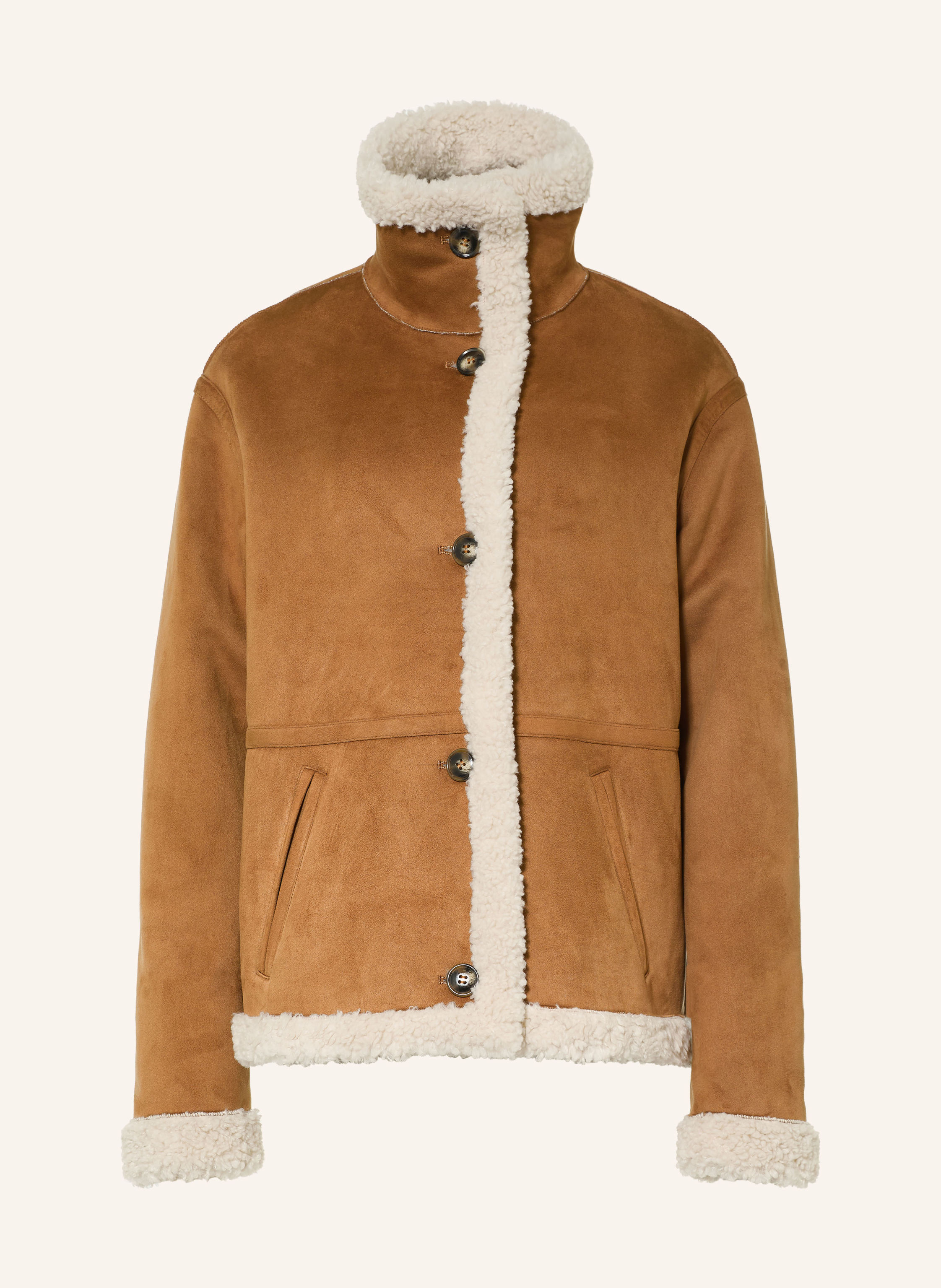 lilienfels Jacke in Lederoptik mit Kunstfell