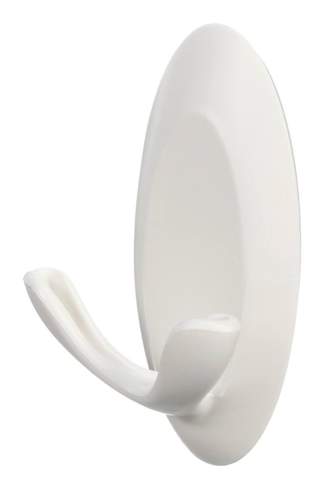 Command Decorative Quartz Double Hook with Adhesive Strips, White, 3-lbs, 1 Stris per Pack