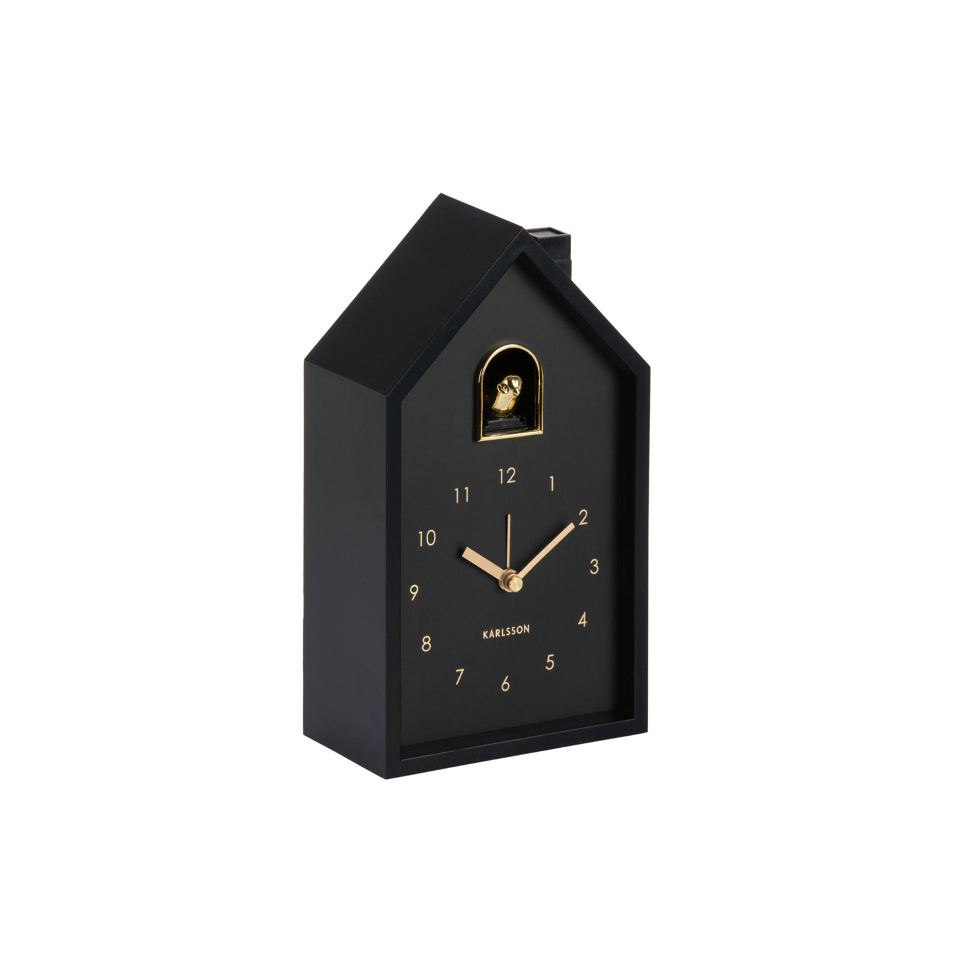 Karlsson wekker Modern Cuckoo Oro - zwart - 15x11.5x20cm