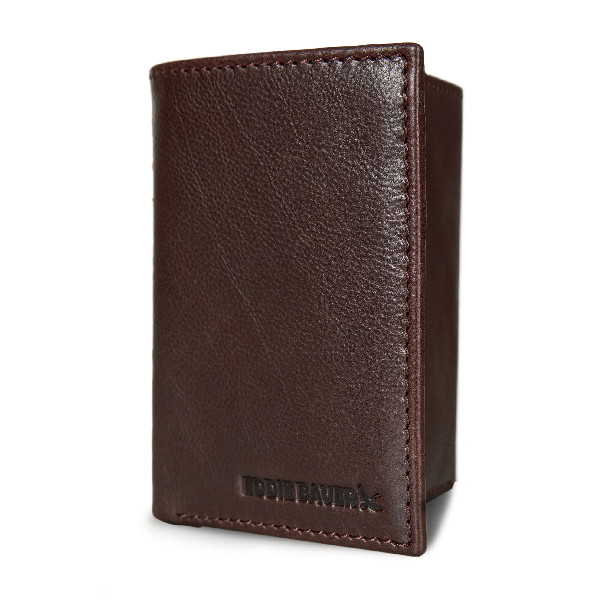 EB Signature Logo Leather Trifold Wallet