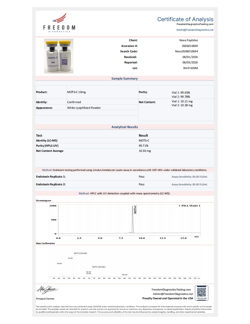 MS10 | MOTS-c 10mg × 10 Vials