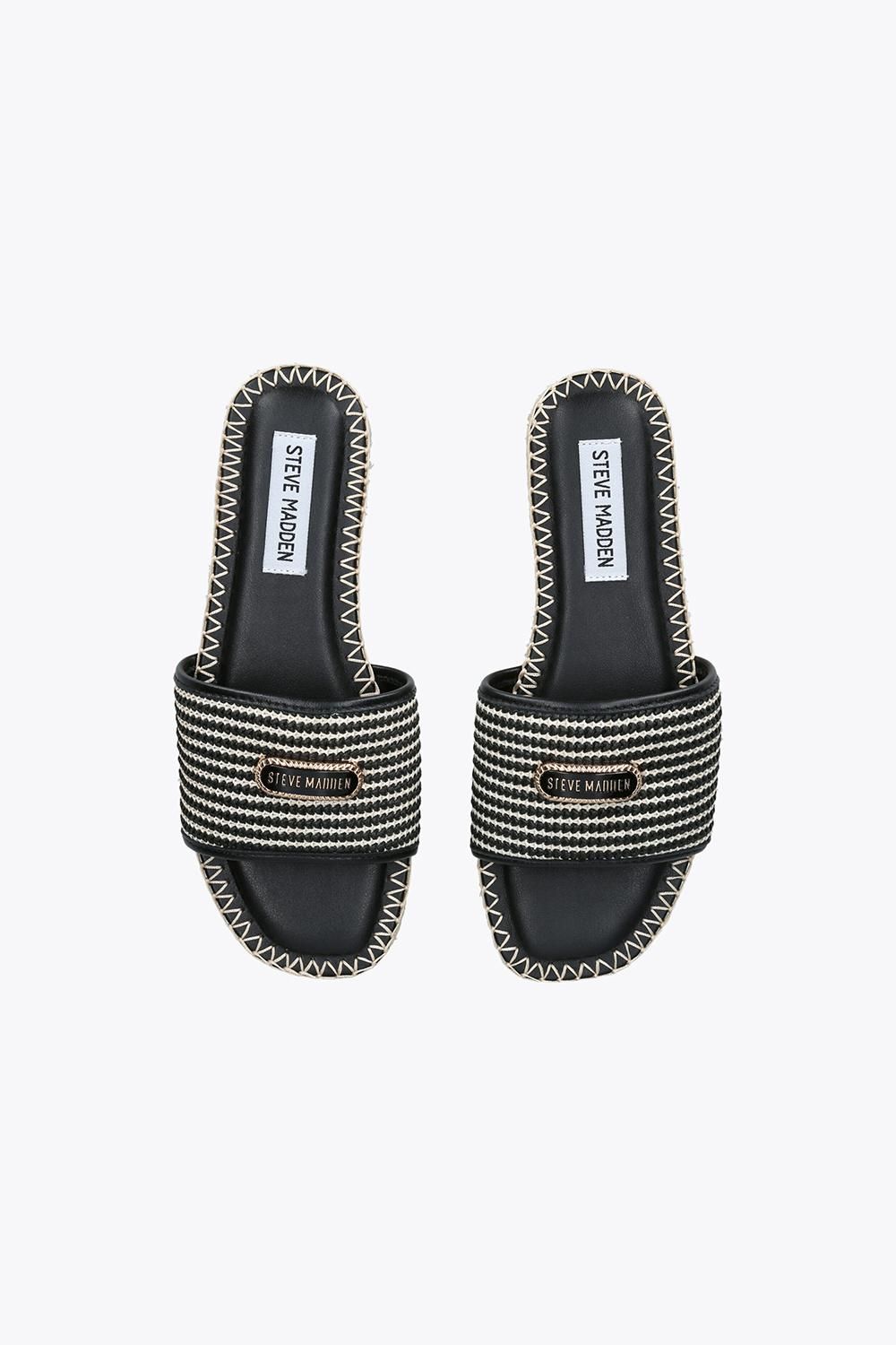 STEVE MADDEN Tropics Black Raffia' Sandals