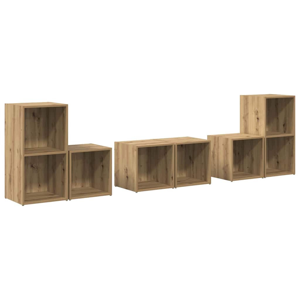 Zestaw szafek RTV 6 szt.Dąb rzemieślniczy 37 x 35 x 72 cm