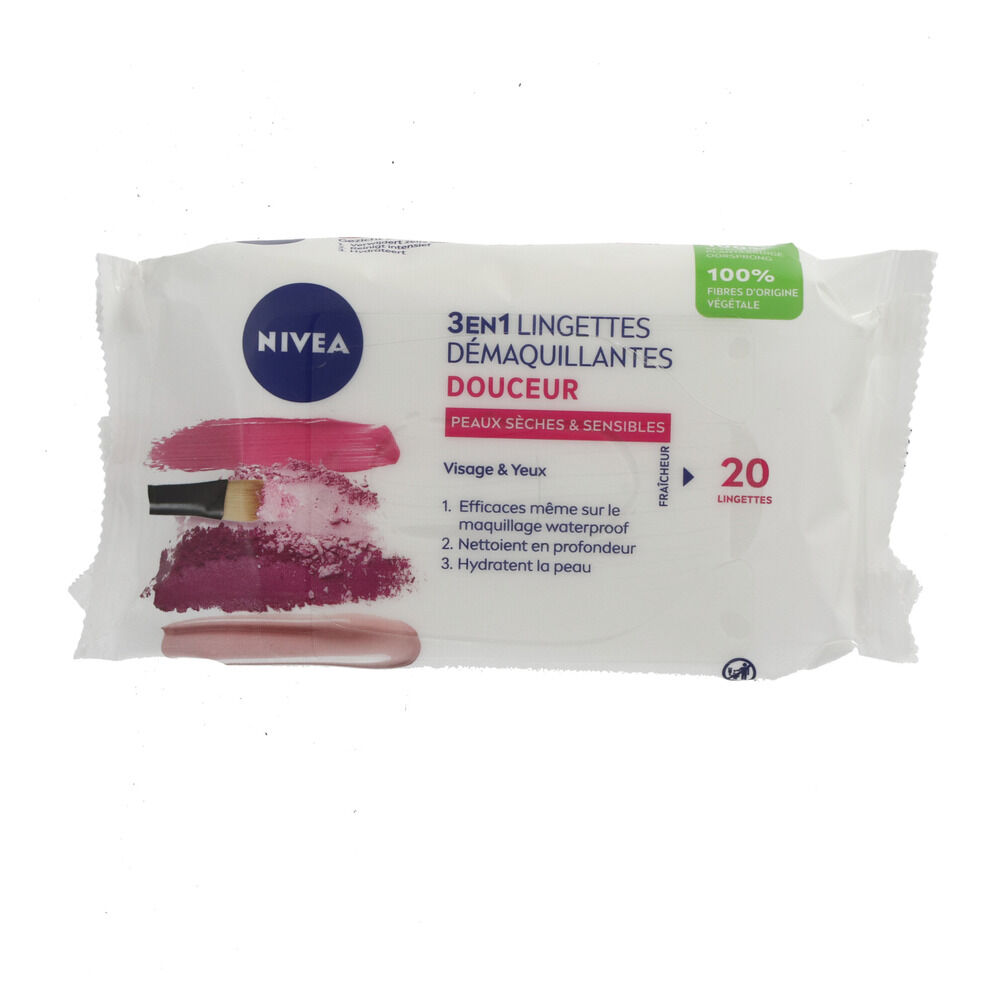 Lot de 20 lingettes démaquillantes 3 en 1 Nivea