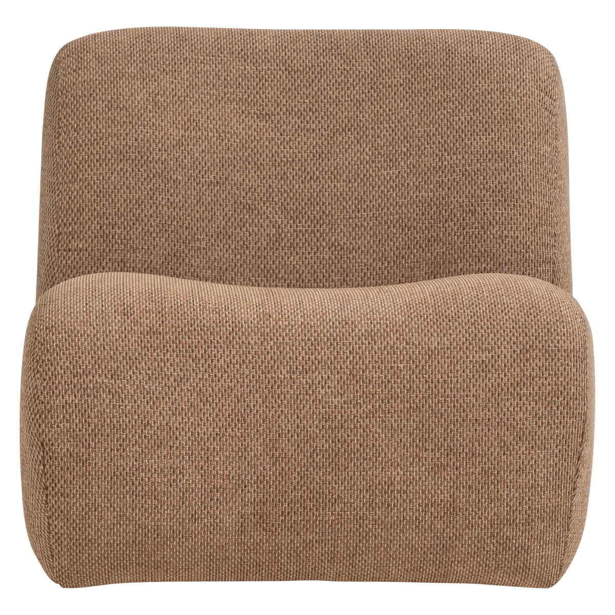WOOOD fauteuil craquelé Nomu - Chenille - Lichtbruin - 74x76x92