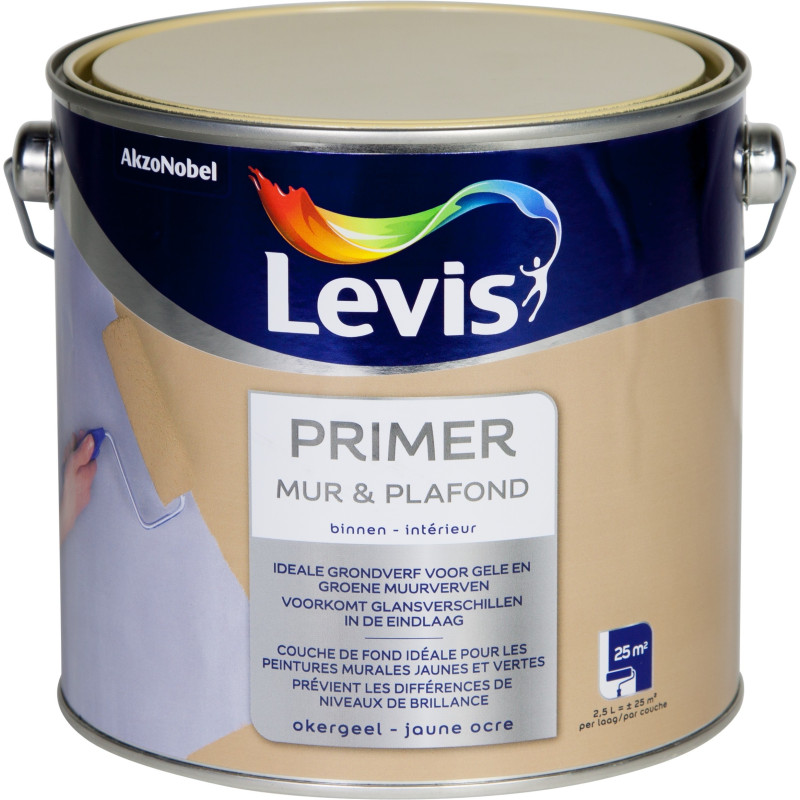 Primer Mur & Plafond Colores Del Mundo jaune ocre 2,5 L LEVIS