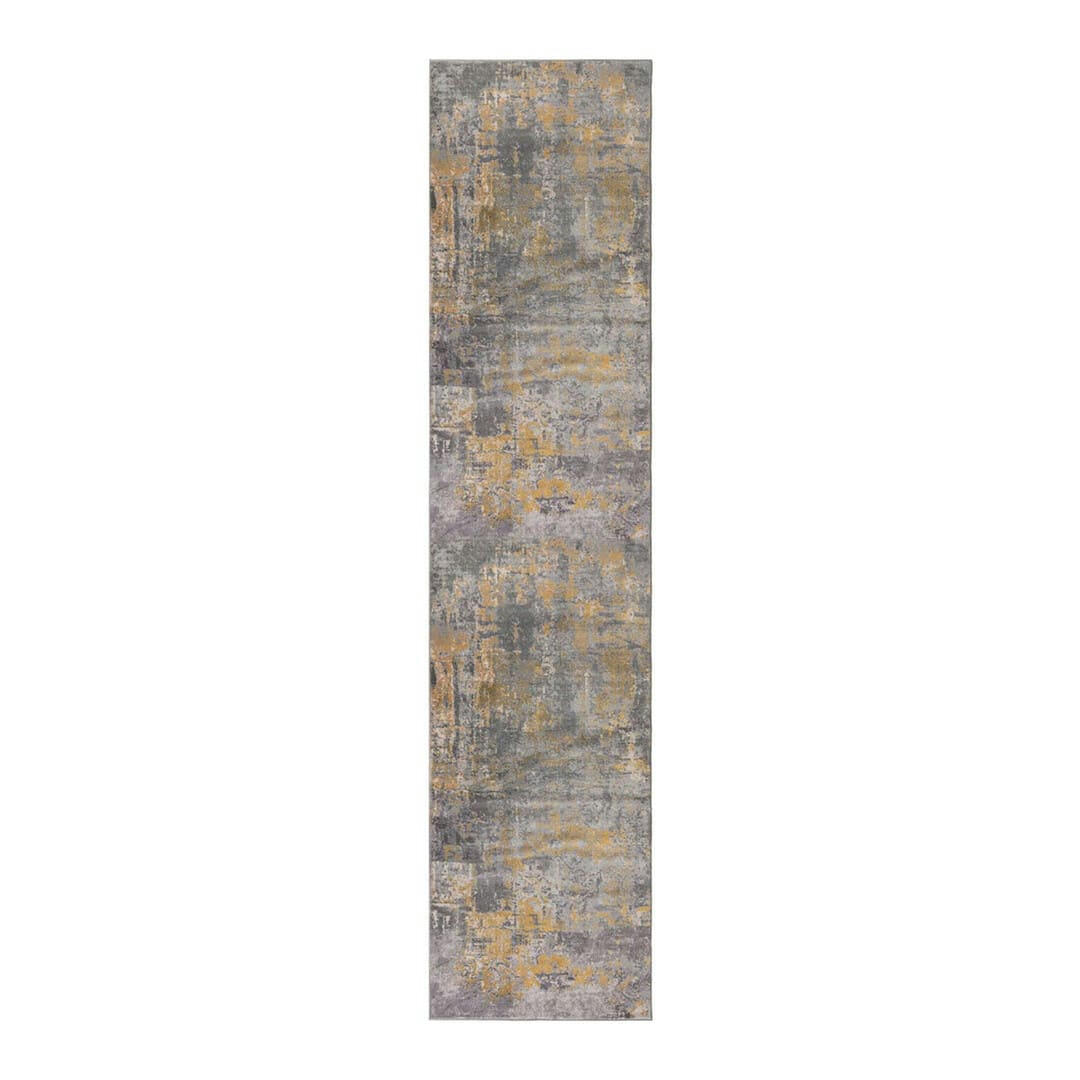 WONDERLUST - Tapis rayé design en polypropylène jaune 80x300