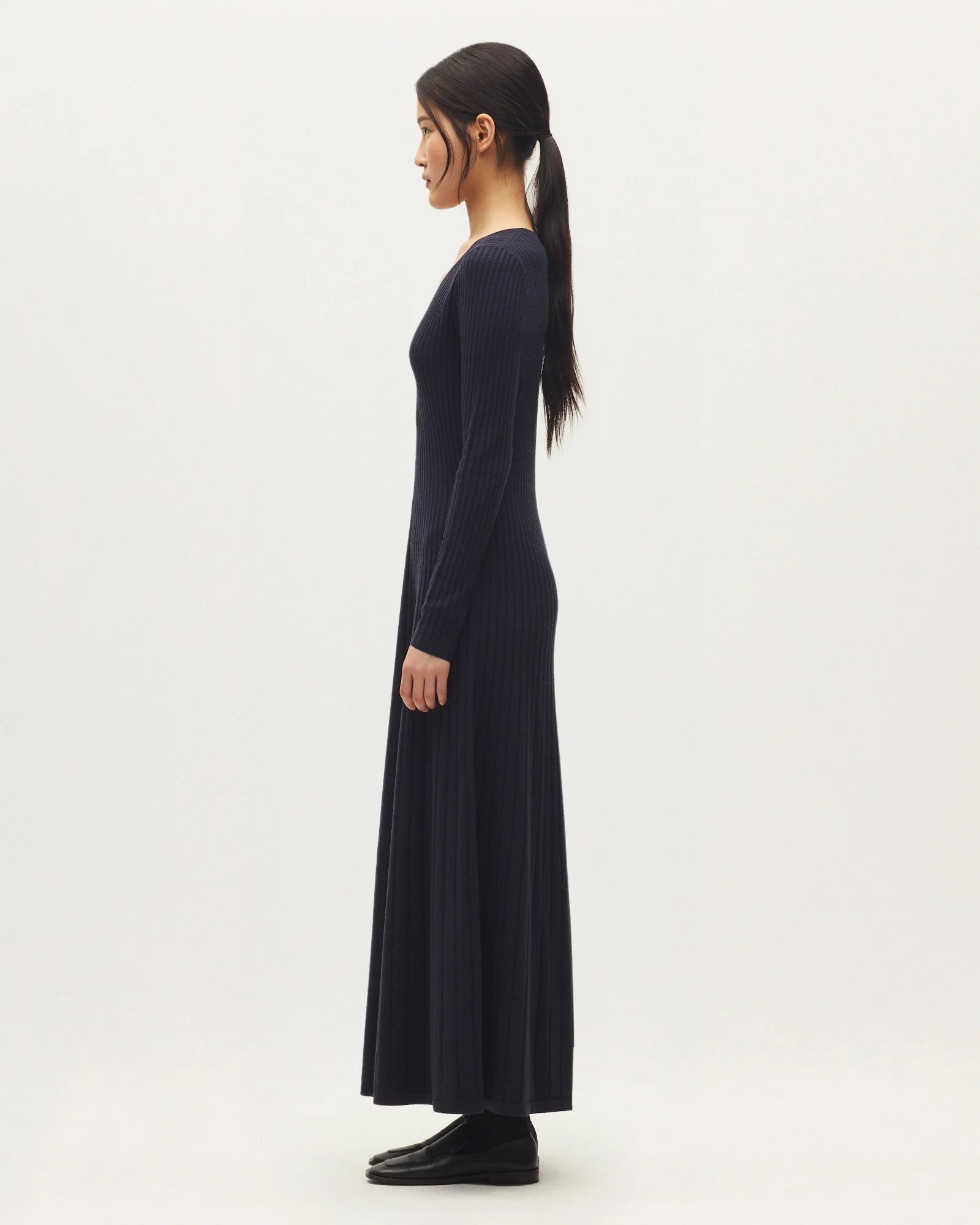 Robe longue en laine mérinos