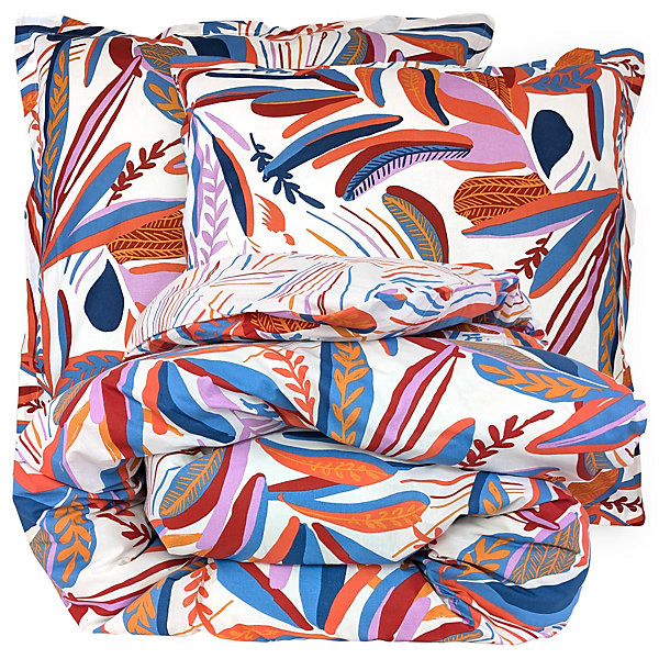 Parure de lit 140x200 cm coton PERROQUET multicolore Salsa 2 pièces