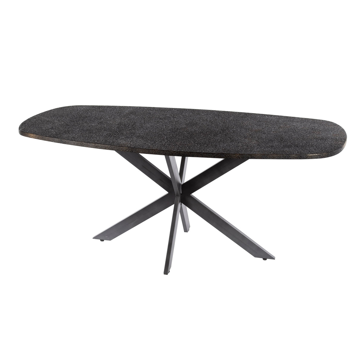 Hoyz Collection - Eettafel Metallic Deens Ovaal 215 Cm - Zwartbruin