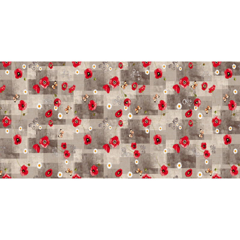 Nappe en PVC non tissé Poppy Taupe 140 cm au mètre
