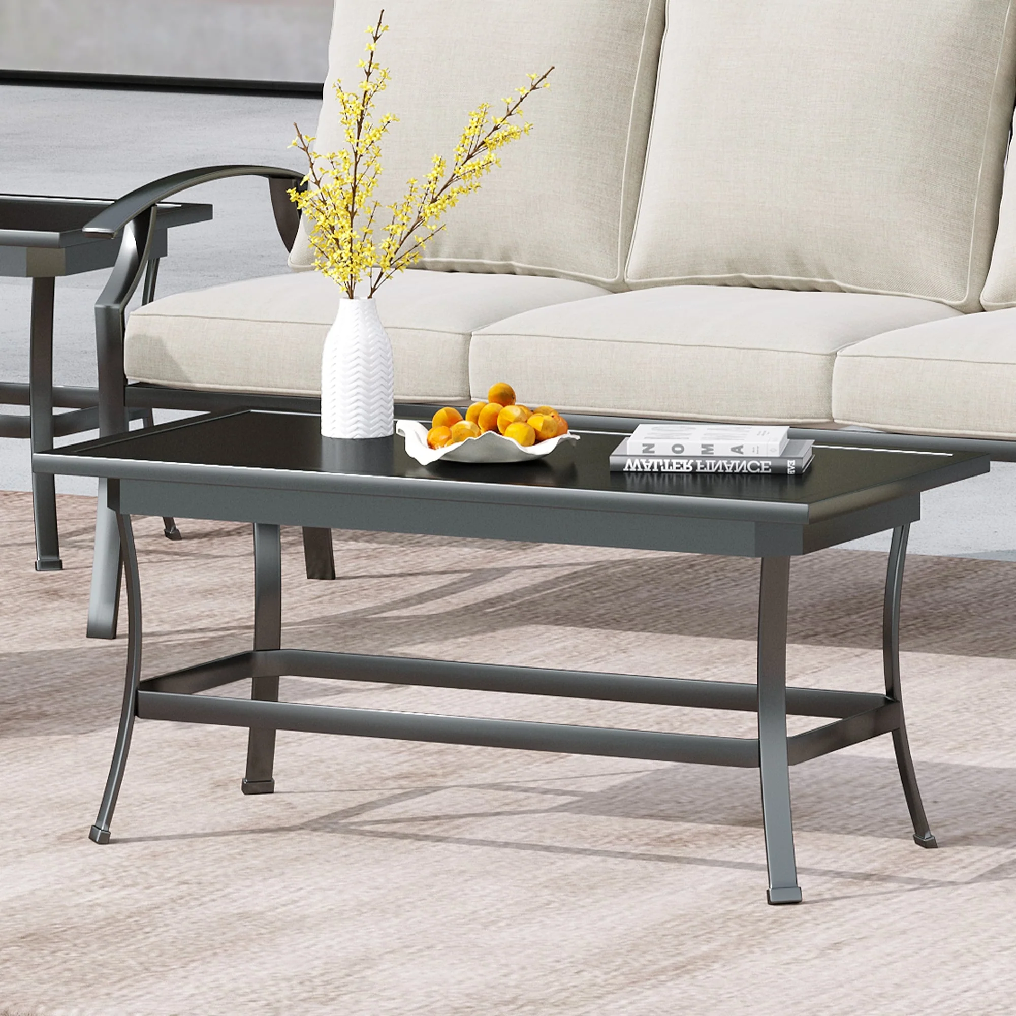 UIXE Outdoor All Weather Coffee Tables For Patio