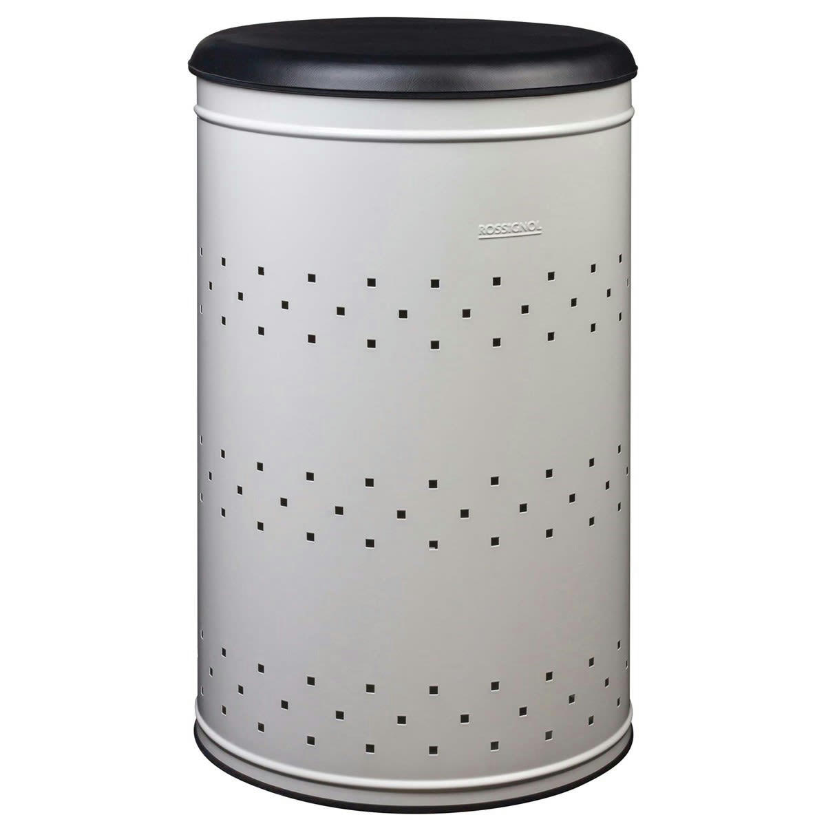 LINA - Panier à linge 65L en Métal Blanc