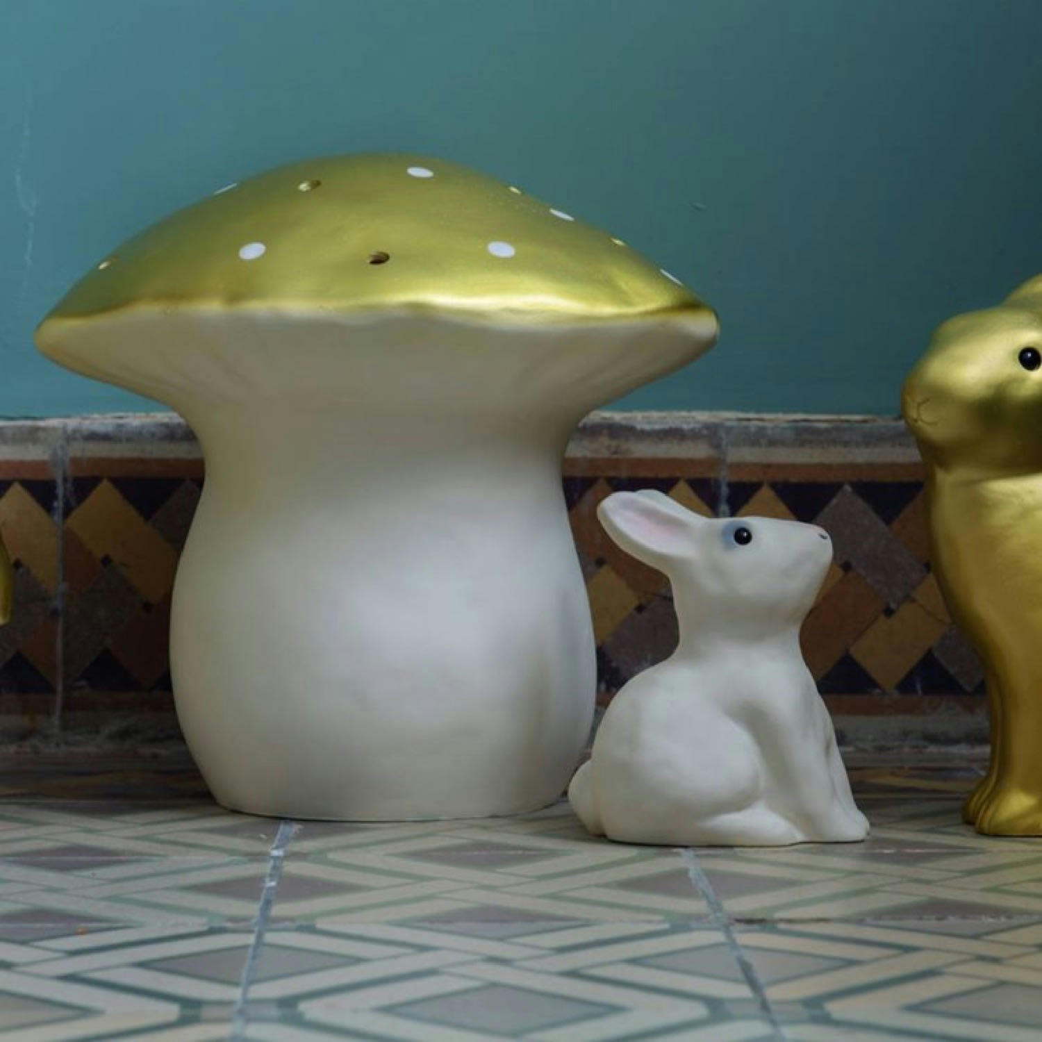 CHAMPIGNON - Grande veilleuse champignon doré