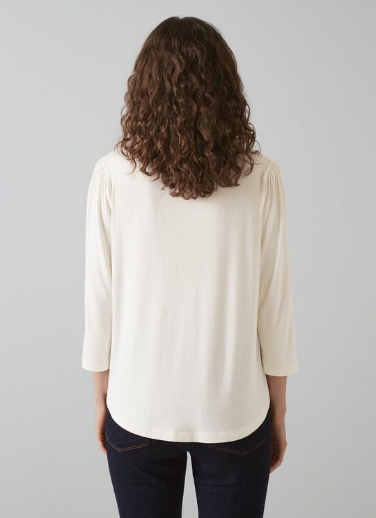 Camilla Cream LENZING? ECOVERO? Viscose Pussy Bow Top