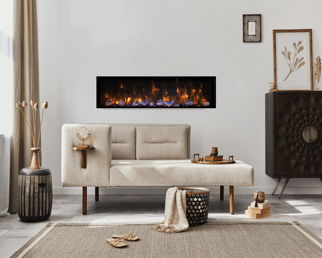 Amantii Smart 88&Prime; Wide &ndash; Deep Indoor or Outdoor Electric Built-in only with Black Steel Surround