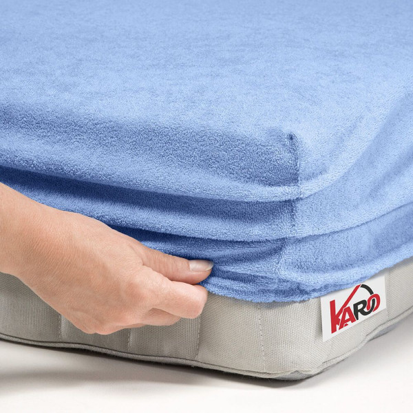 Prześcieradło frotte z gumką 70x140 błękitne 028 KARO