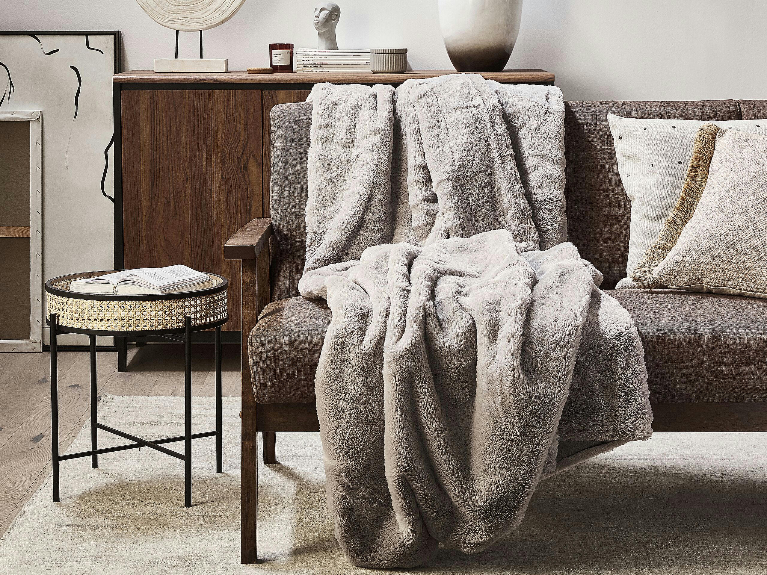 CHAAB - Couverture en polyester gris 200x150cm
