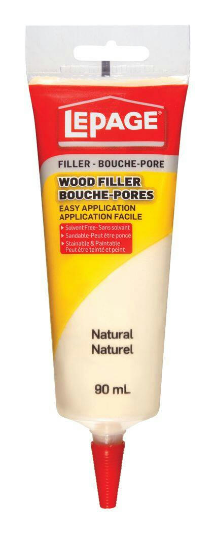 LePage Tinted Wood Filler, For Cracks/Holes/Imperfections In Floors & Walls, Natural, 90-mL