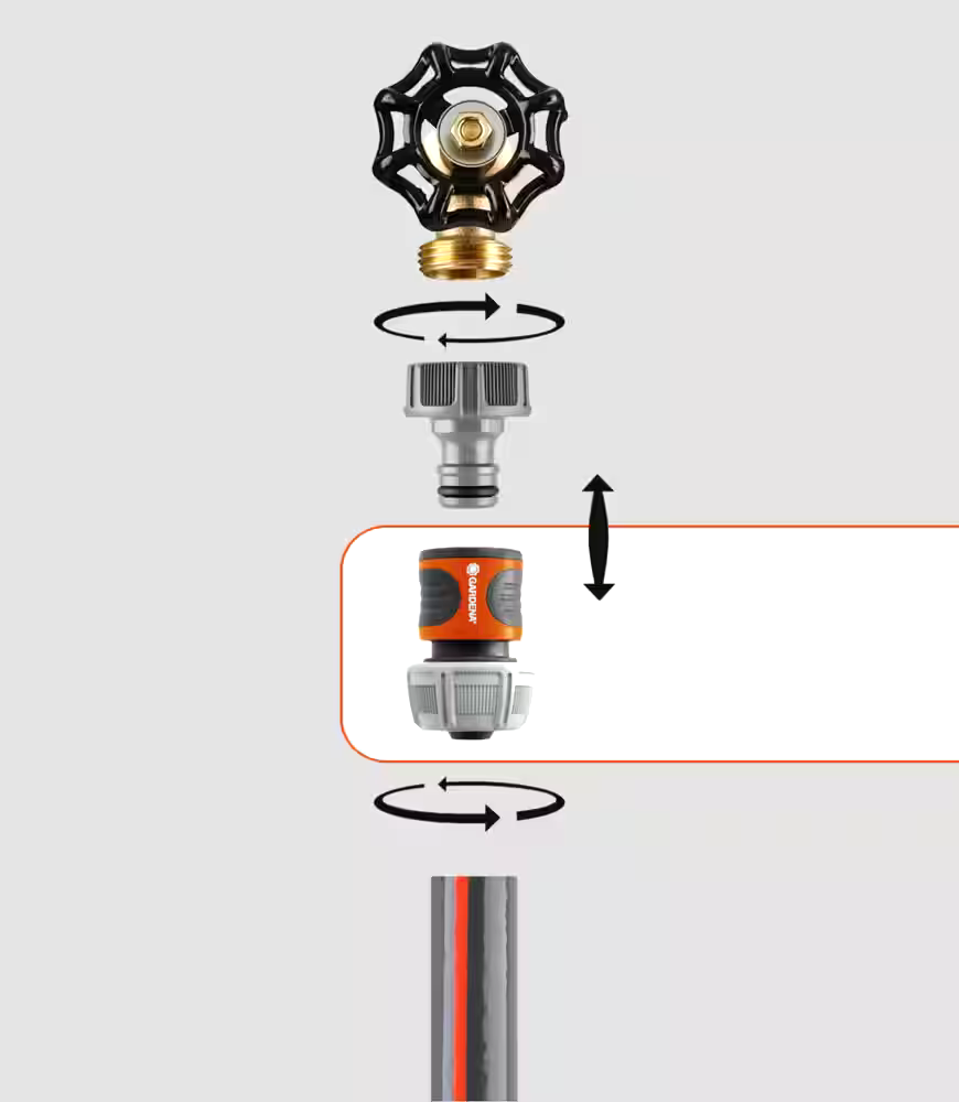 Gardena 5/8-in Male End Garden Hose Repair Connector with Water-Stop Accessory End