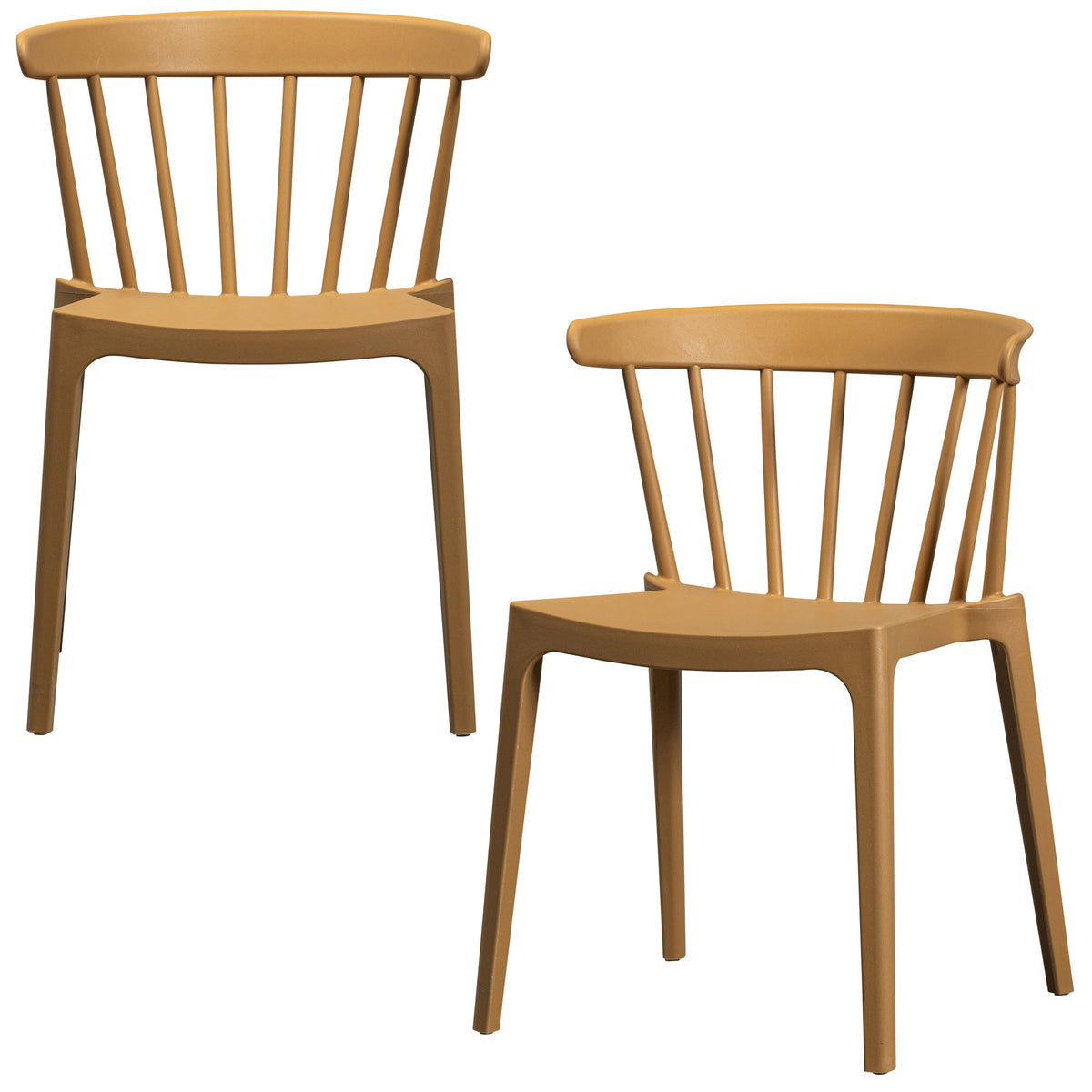 WOOOD tuinstoel Bliss - Bamboo Fiber - Caramel Melange - Set van 2