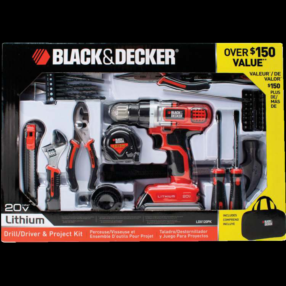 Black & Decker 20V MAX Lithium Drill and Project Kit