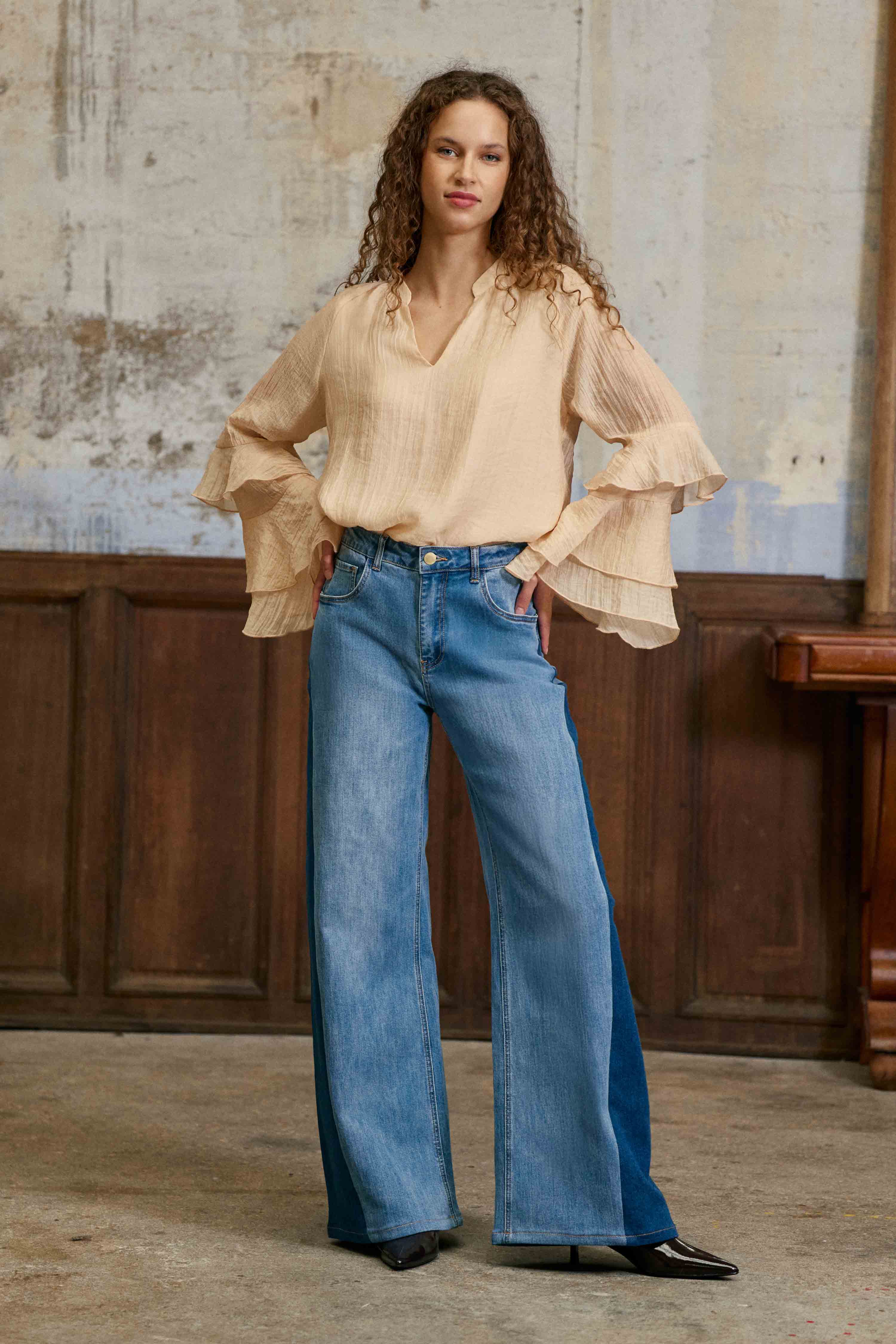 Brieta - Blouse à manches volantées